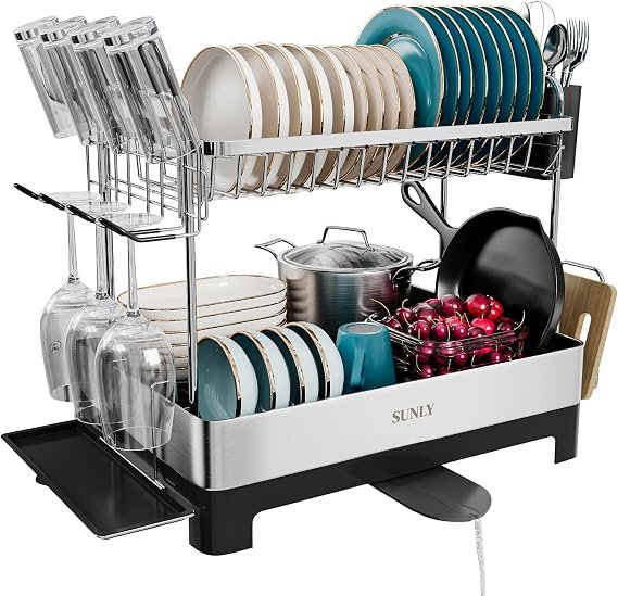 SUNLY 2-Tier Extra Large Dish Rack