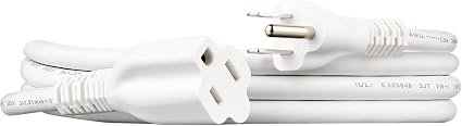 AmazonBasics 6-Foot 3-Prong Extension Cord (White)
