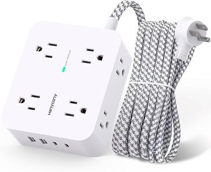 HANYCONY Surge Protector, 1080J, Braided 5ft